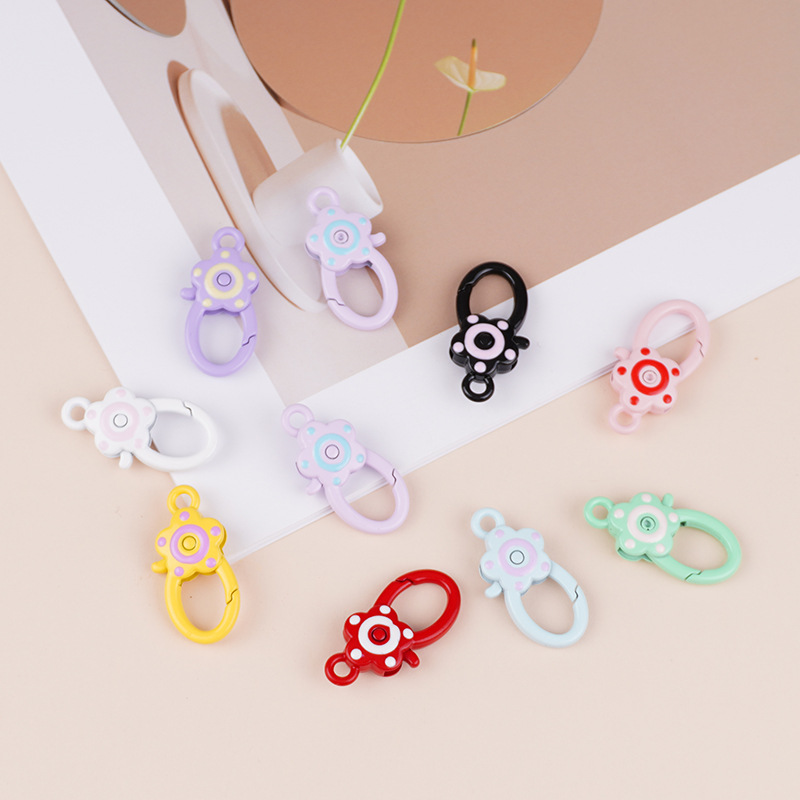 DIY Keychain Metal Accessories Wire Ring Door Buckle Silicone Strap Leather Rope Pendant Card Ring Small Bell Spring Buckle