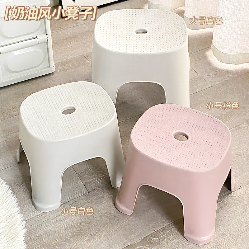 Пластиковый маленький стул, утолщенная скамейка, квадратный стул для гостиной, нескользящий детский низкий стул