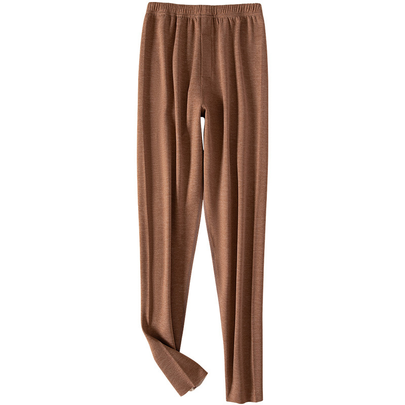 Wool silk warm pants men's underpants fleece-lined thickened long johns seamless craft inner wear trousers factory one-piece delivery