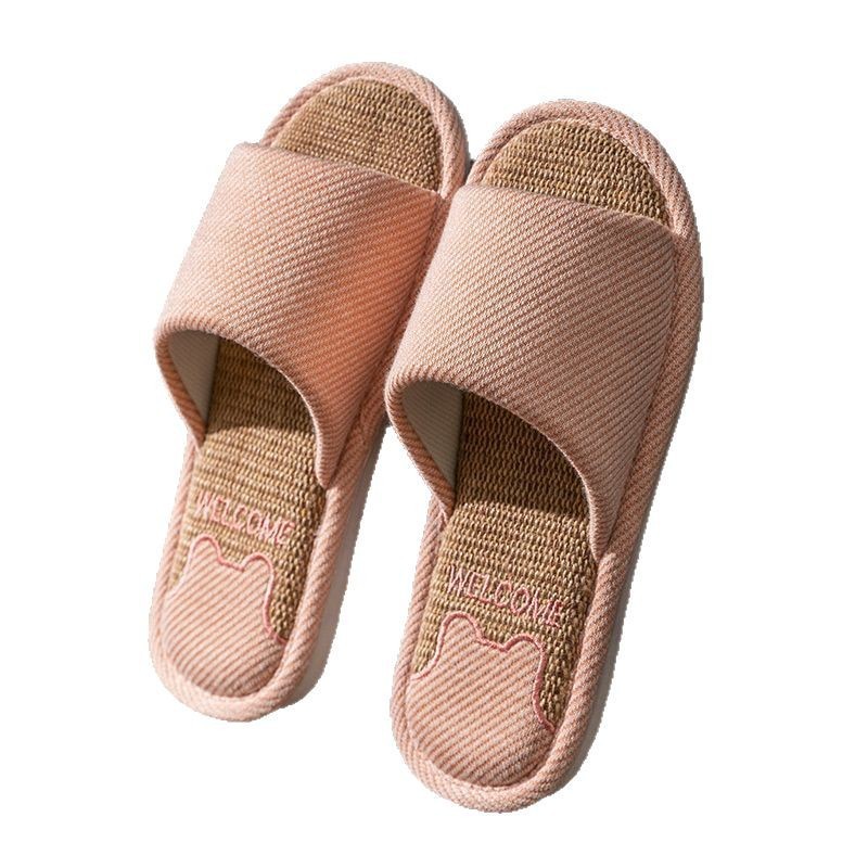 Linen Slippers Men's Breathable Indoor Home Non-slip Soft Bottom Sweat-absorbent Spring and Autumn Four Seasons Cotton Linen Cloth Shoes for Women