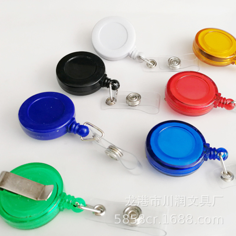 Round Easy-Pull Buckle Easy-Pull Telescopic Buckle Mobile Phone Anti-Lost Device Badge Clip Badge Hanging Buckle Retractable Buckle