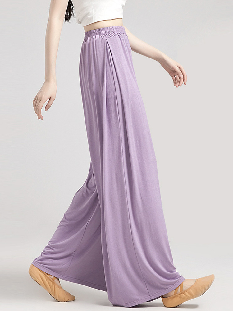 Современные танцевальные широкие брюки для женщин, классический танец, профессиональная тренировка, брюки для практики танца, длинные брюки