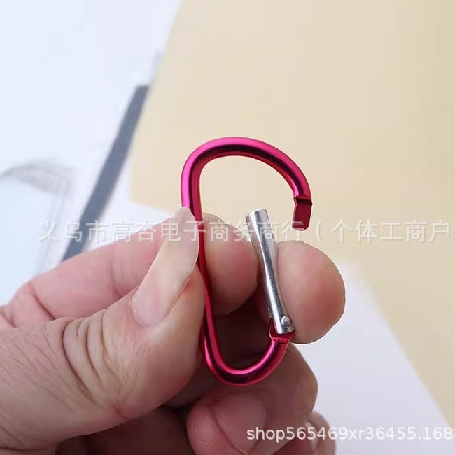 No.5 Color Aluminum Alloy Mountaineering Buckle Backpack Kettle Quick Hanging Buckle Multifunctional D-type Hook Outdoor Spring Mountaineering Hook