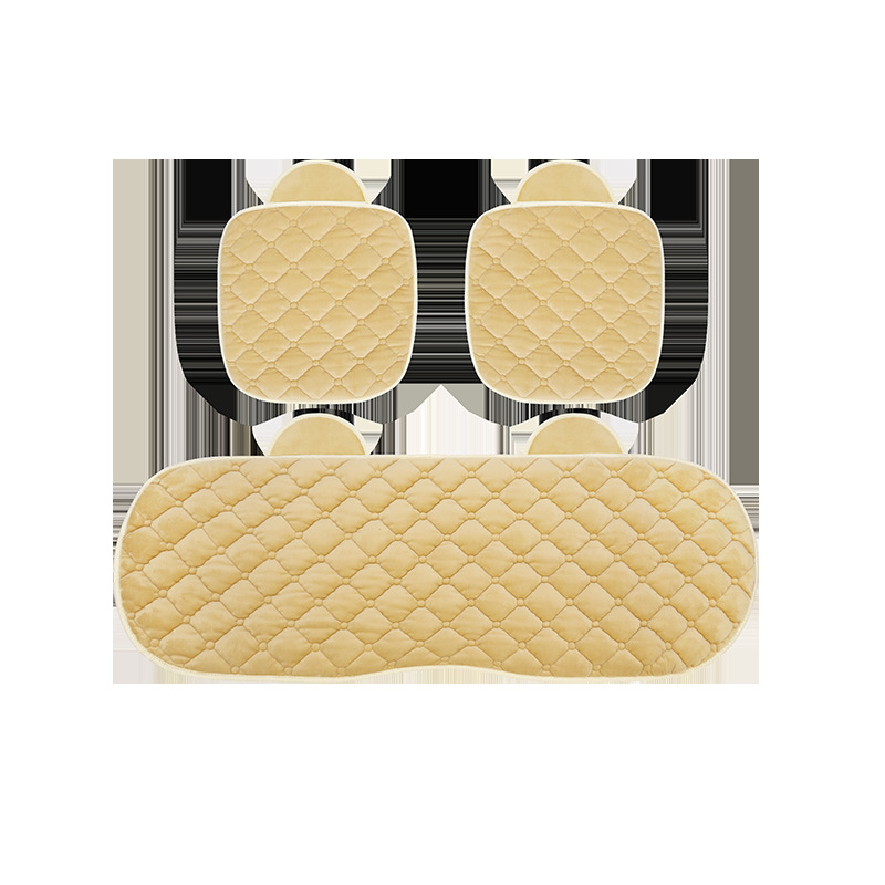 Car Seat Cushion Winter Plush Thickeneded Single Piece Winter Car Cushion Four-Season Universal Rear Seat Cushion Three-Piece Set