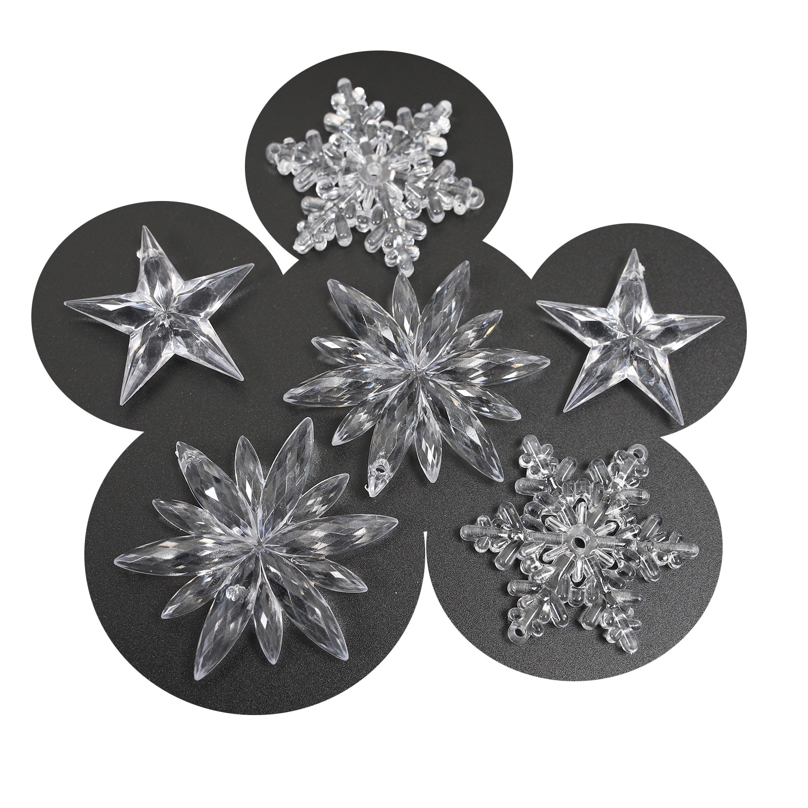 Christmas decorations Christmas tree pendant transparent snowflake acrylic crystal creative ornaments Christmas snowflake