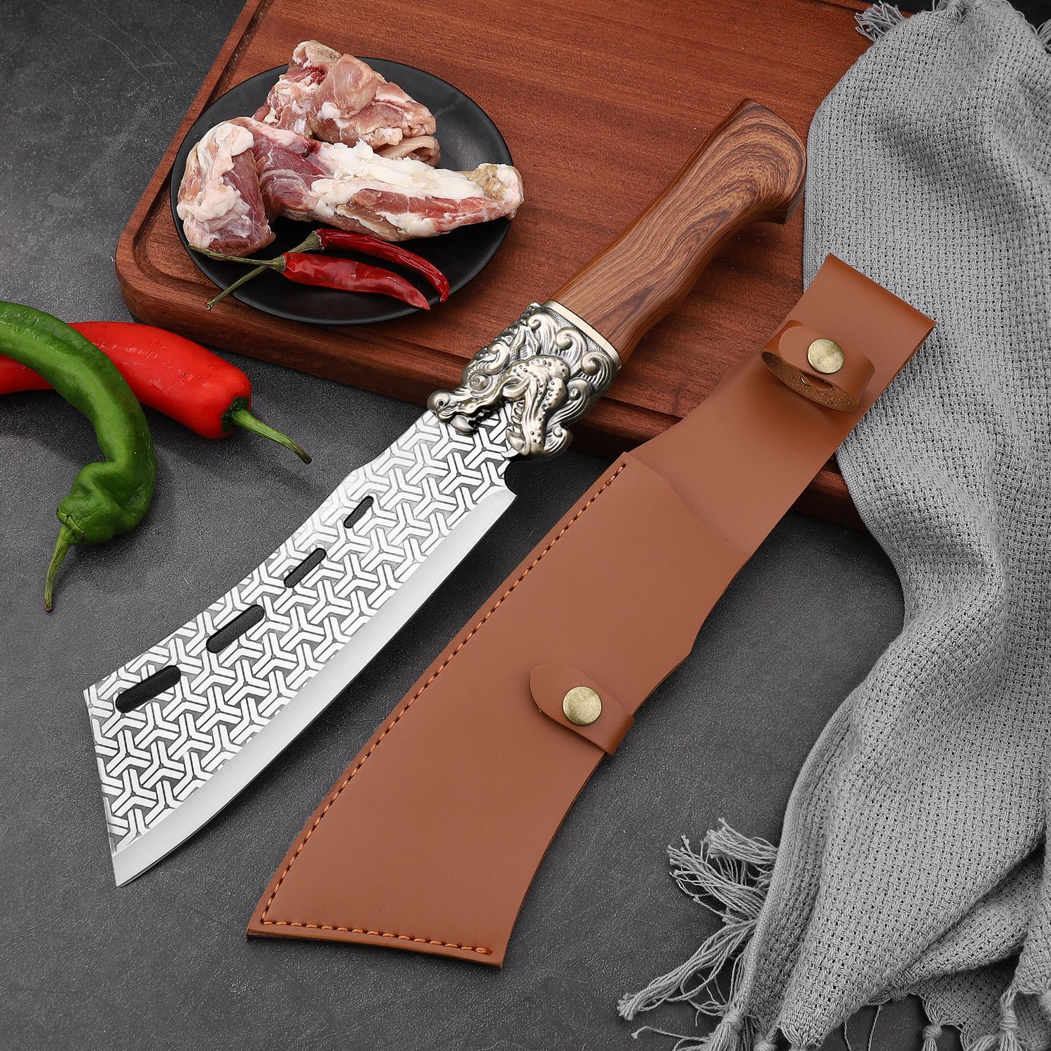 Cross-border direct selling net red products Longquan kitchen knife bone cutter sharp household outdoor bone cutter kitchen bone cutter