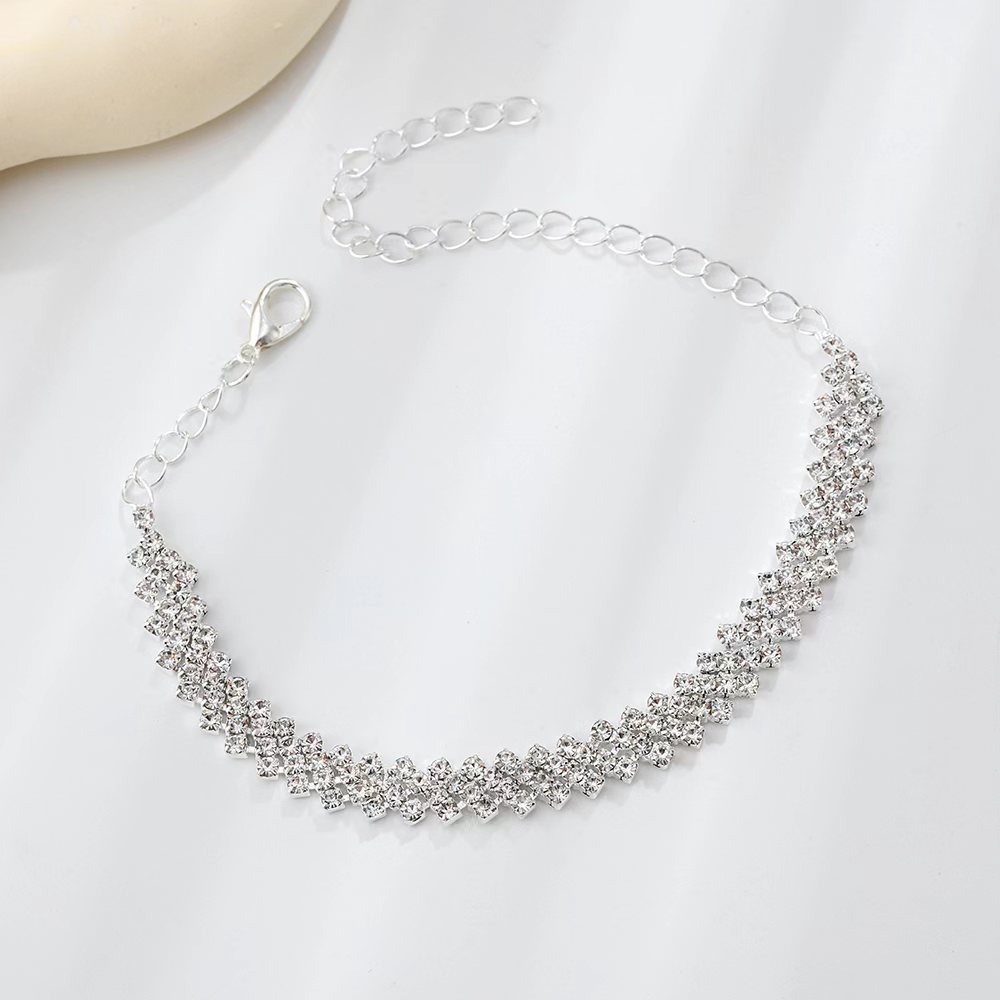 Cross-border personality irregular diamond Diamond Gypsy anklet wholesale 2022 golden anklet rhinestone Beach