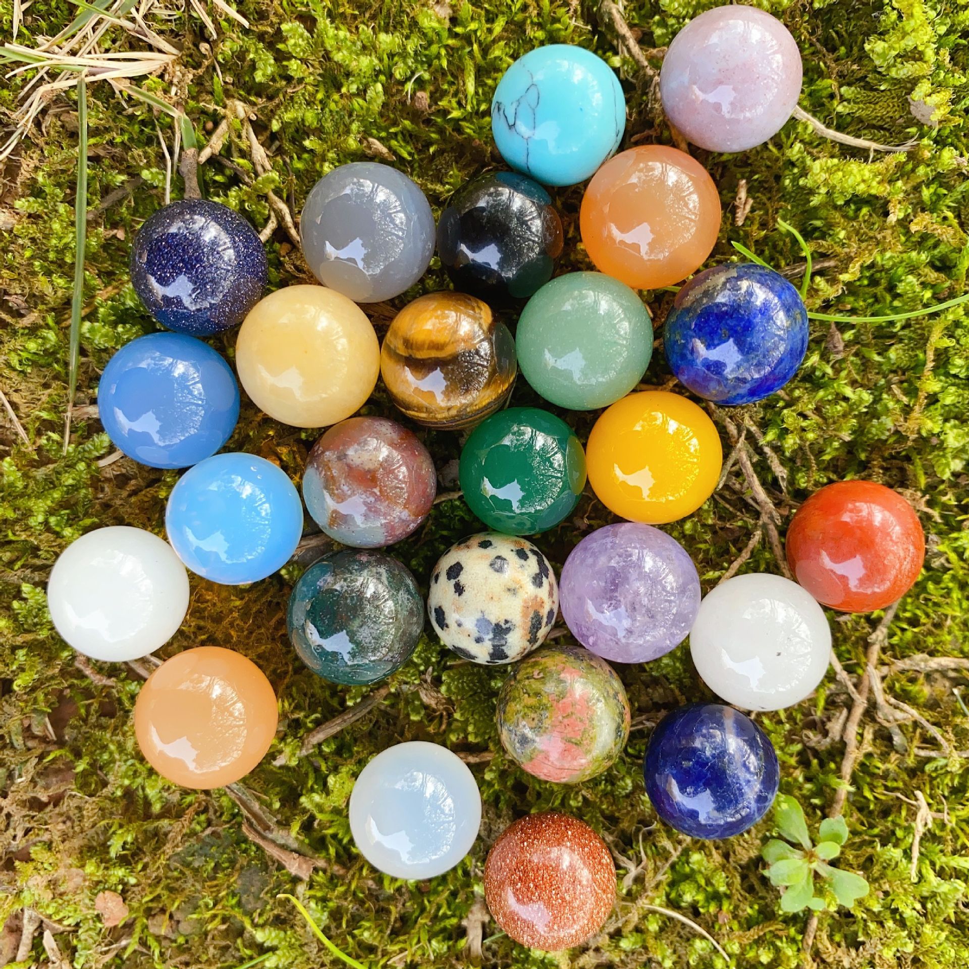 12mm non-porous mini crystal beads semi-precious stone beads loose beads small ball diy stone jewelry cross-border wholesale