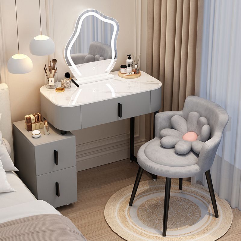 Туалетный столик для спальни, маленькая квартира, легкий люксовый стиль, туалетный столик, прикроватный шкаф для хранения, современный простой, зеркало интегрированное