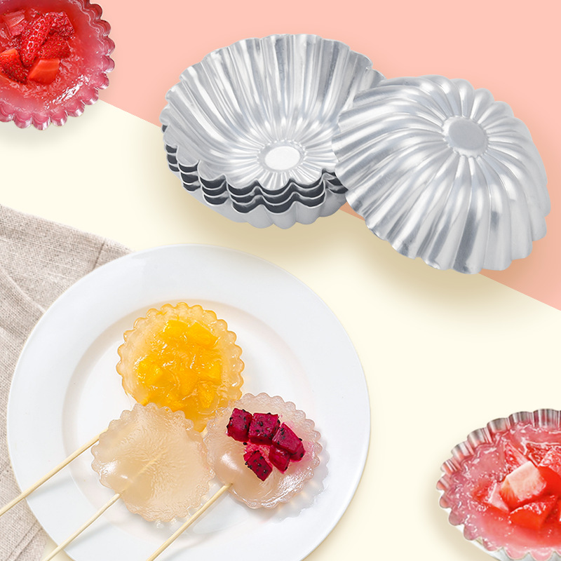 Aluminum chrysanthemum lamp oven round edge Portuguese egg tart mold steamed rice cake steamed rice cake bowl cake cake home egg tart mold