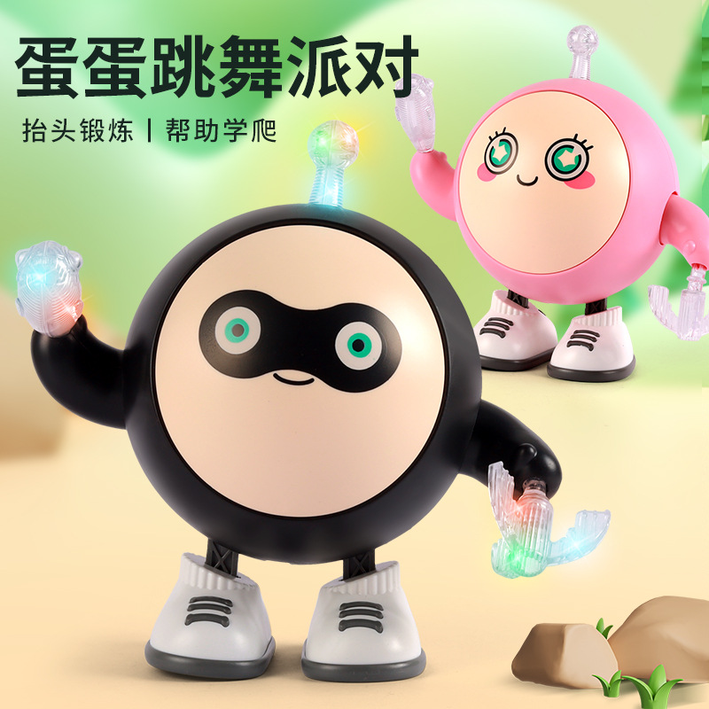 Интернет Красный Танцующий Яйцо Младенец Электрическая Музыкальная Кукла Младенец Подъем Практика Ползущий Робот Игрушка для детей