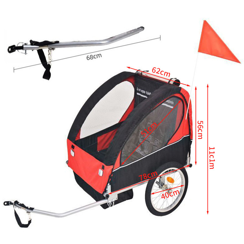 A generation of outdoor riding parent-child trailer bicycle rear trailer children walking baby detachable hiking cart