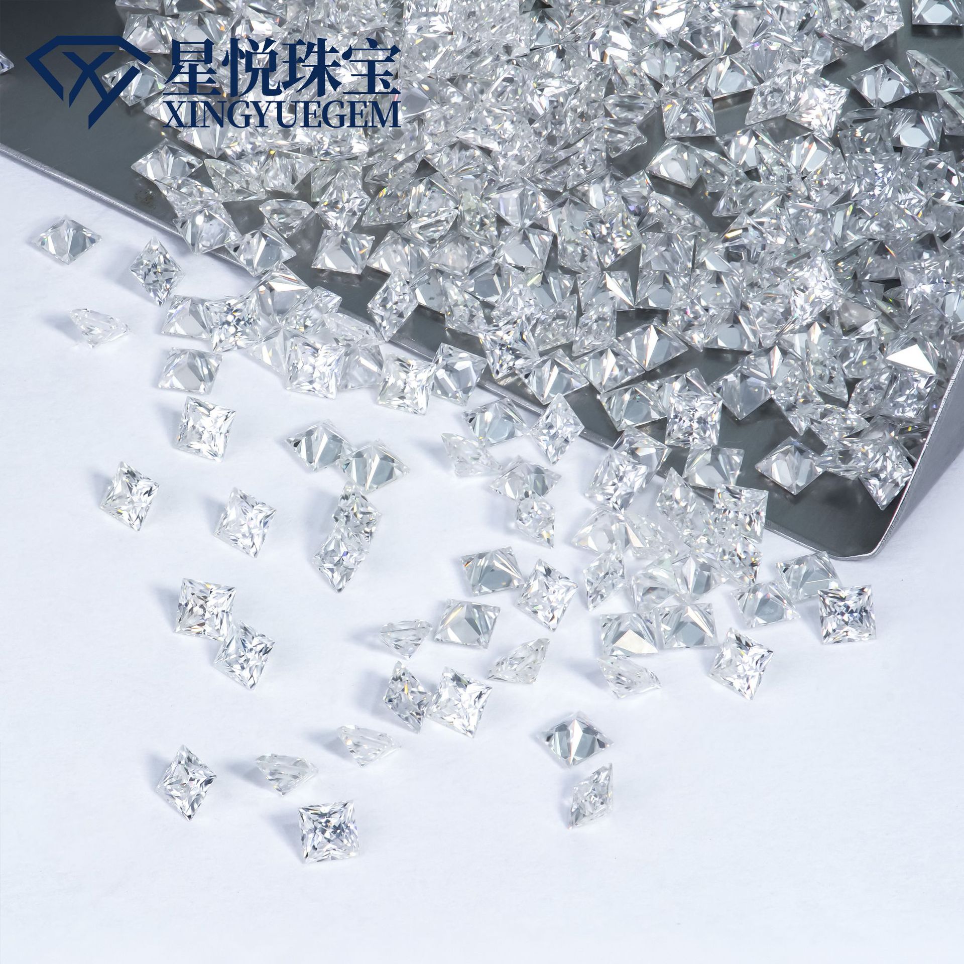 Special-shaped moissanite D-color VVS ultra-white stone clock with stone high-grade jewelry with diamond princess cut square diamond mosan diamond