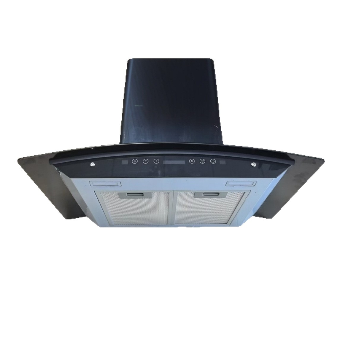 Island-Style Range Hood with Top Suction, Flat Cover, Island-Mounted, Square Shape, Reversible Switch, European and American Standard Plug