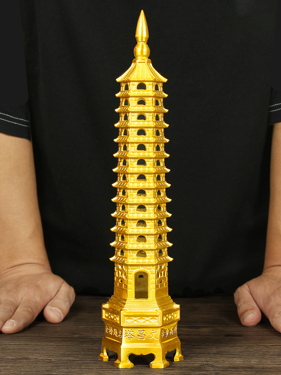 Латунный Вэньчан Тауэр, 13-этажные украшения для студентов, 9- и 7-этажные пагоды