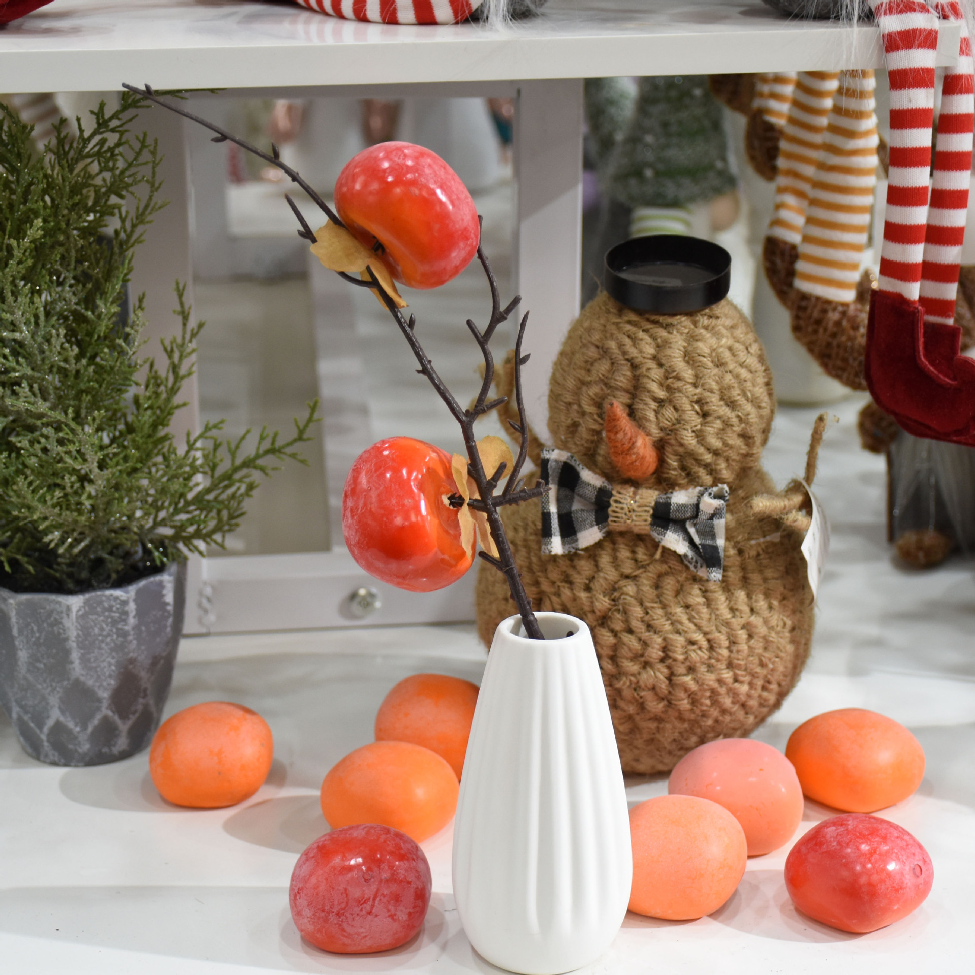 Simulation Persimmon Fruit Accessories Fake Fruit Ornaments Living Room Decoration Dried Fruit Persimmon Ruyi Simulation Persimmon
