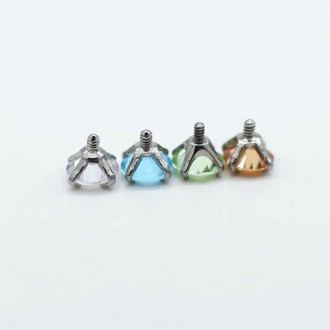 Stainless Steel Inner Thread Head Claw Zirconium Lip Nail Ear Bone Nail Ear Nail Accessories Outer Tooth Inlaid Zircon Piercing Jewelry