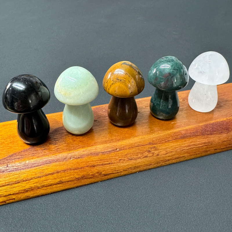 Natural Crystal Large Mushroom 35MM Mushroom DIY Micro Landscape Mori Landscape Garden Flower Pot Fish Tank Decorative Ornaments