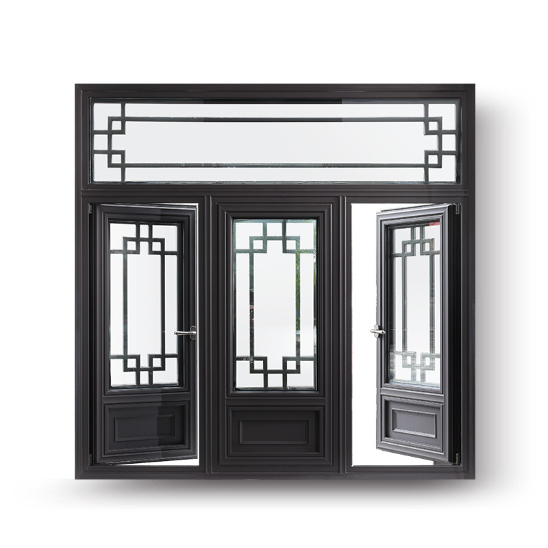 118 Yingsha Chinese-Style Antique Aluminum Alloy Thermal Break Aluminum Hui-Style Courtyard Villa Doors and Windows with Ventilation, Chinese Retro Style
