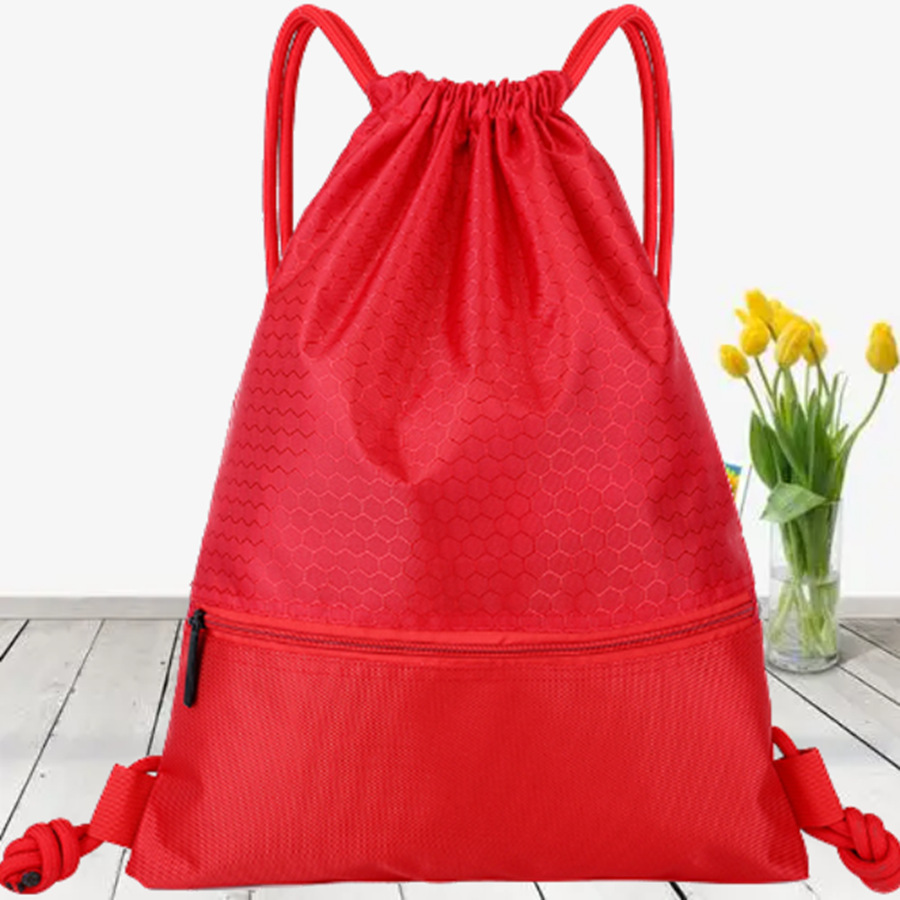 Polyester Cloth Bundle Drawstring Bag Backpack Basketball Bag Marathon Event Bag Travel Bag Swimming Beach Bag