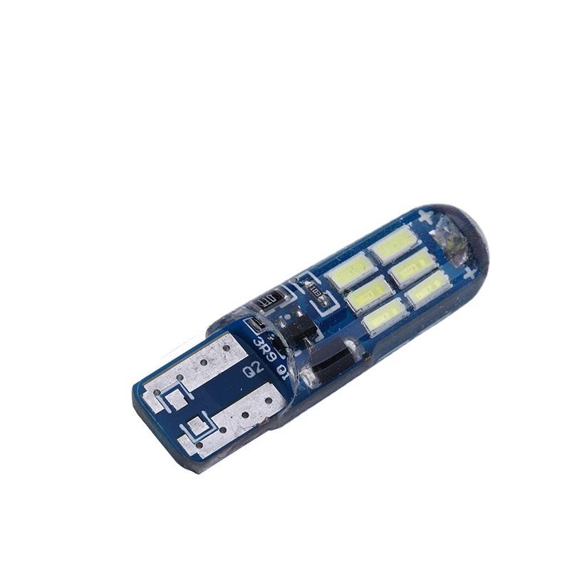 Car LED width indicator light T10 4014 15SMD silicone highlight width indicator light license plate light modified car lights