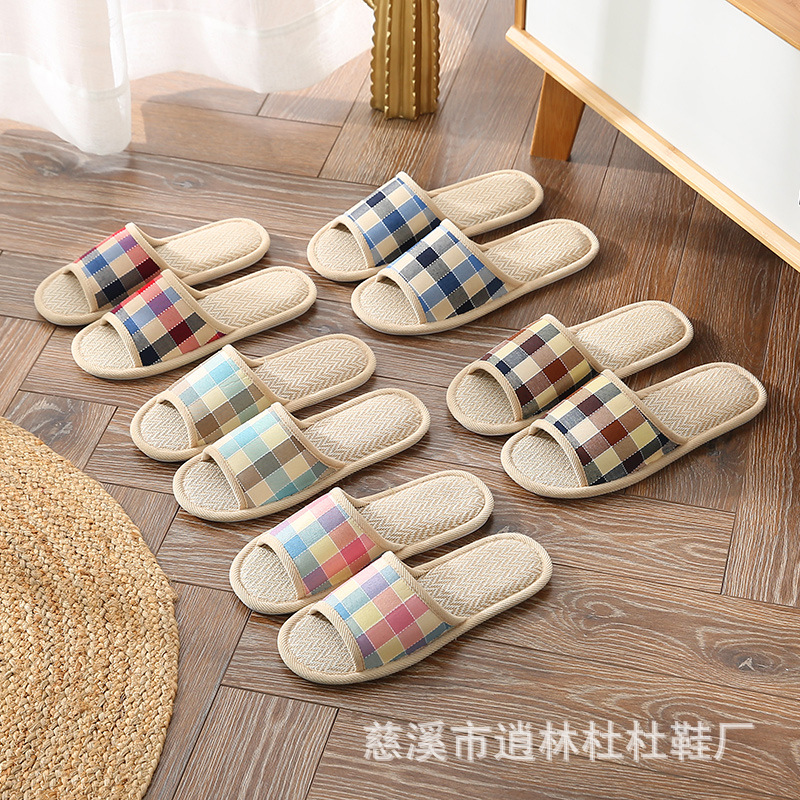 Linen Slippers Women's Spring and Autumn Four Seasons Indoor Household Cotton and Linen Dung-feeling Home Non-slip Summer Male Couple Wholesale