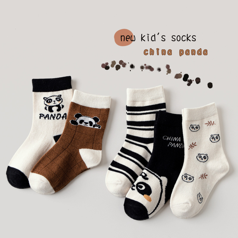 New autumn children's socks wholesale boys and girls socks cartoon socks large children's solid color cotton socks student socks