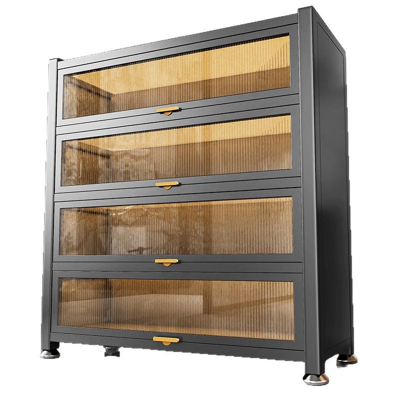 Kitchen Storage Rack Floor Multi-Layer Dustproof Storage Cabinet Microwave Oven Household Sideboard Multi-Functional Cabinet Storage Cabinet