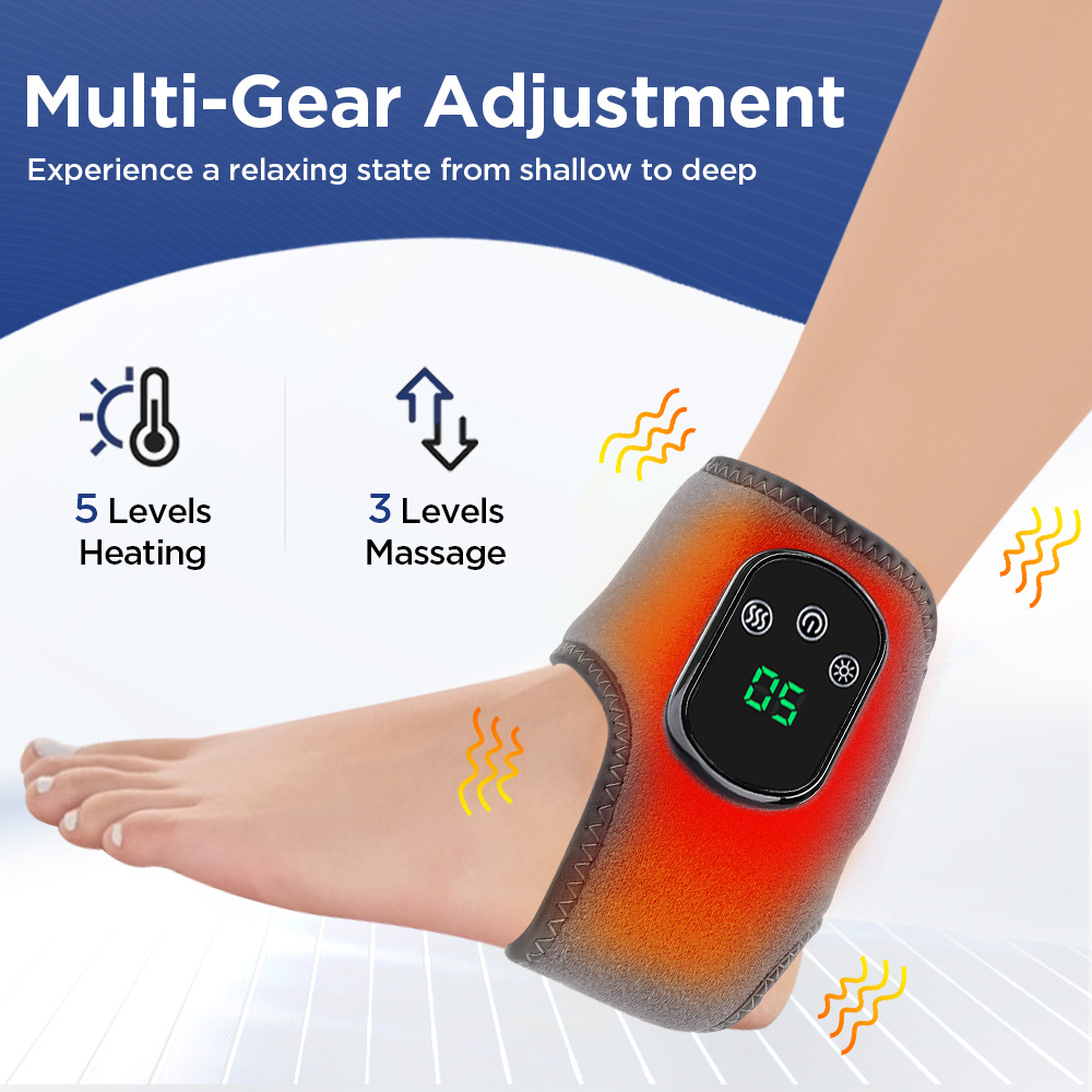Cross-border Electric Heating Ankle Massager 5th Gear Hot Compress 3rd Gear Vibration Ankle Joint Relaxation Foot Massager