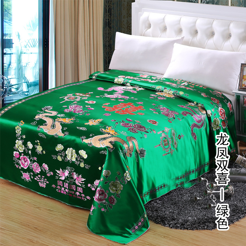 Hangzhou Silk Quilt Soft Satin Wedding Satin Quilt Wedding Colorful Brocade Quilt Face Hundred Zi Figure