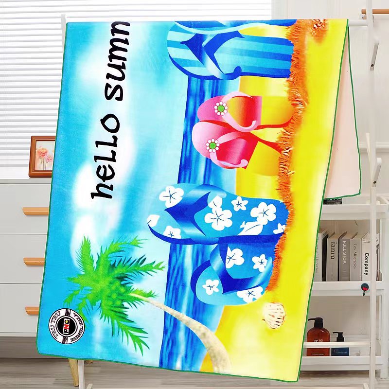 Active Digital Printing Microfiber Bath Towel Beach Towel Quick-Drying Bath Towel Pattern Customized Export Hot Sale