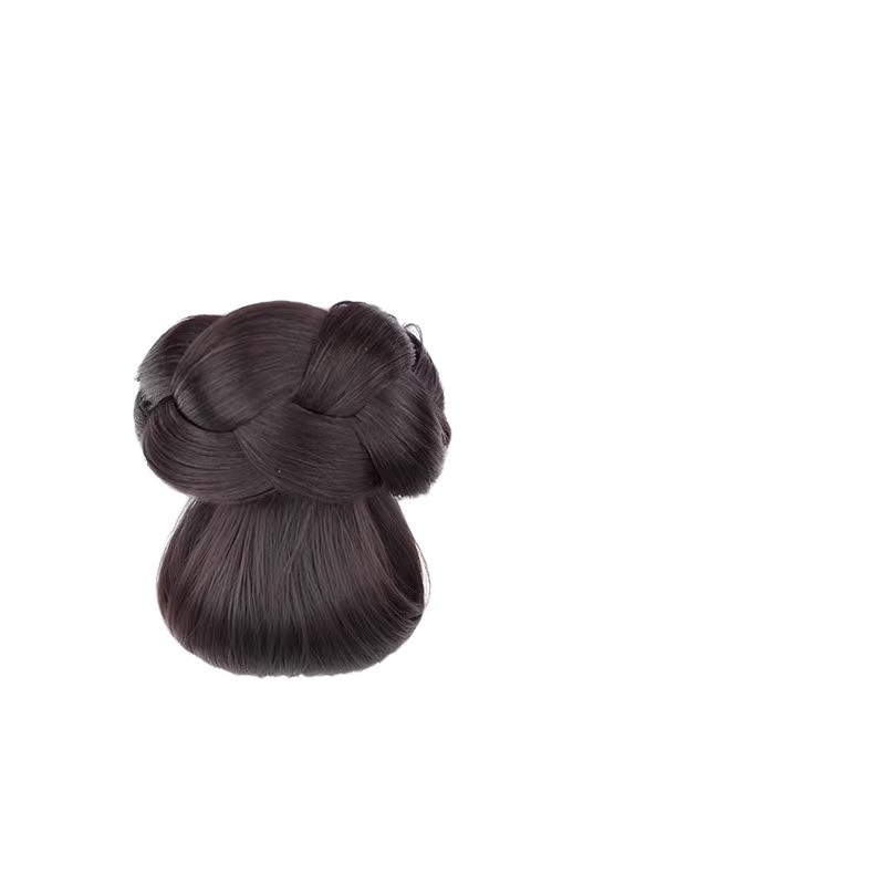 Low-Tie Wig Clip Bun for Women with Textured Twist Hairstyle, Natural and Fluffy Back of the Head Wig Hairpiece