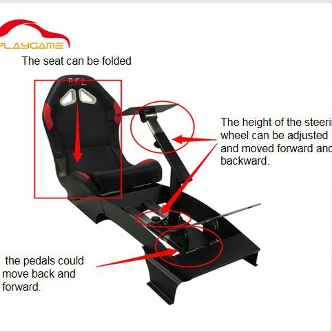 Racing simulator cockpit professional support with TV stand up steering wheel station