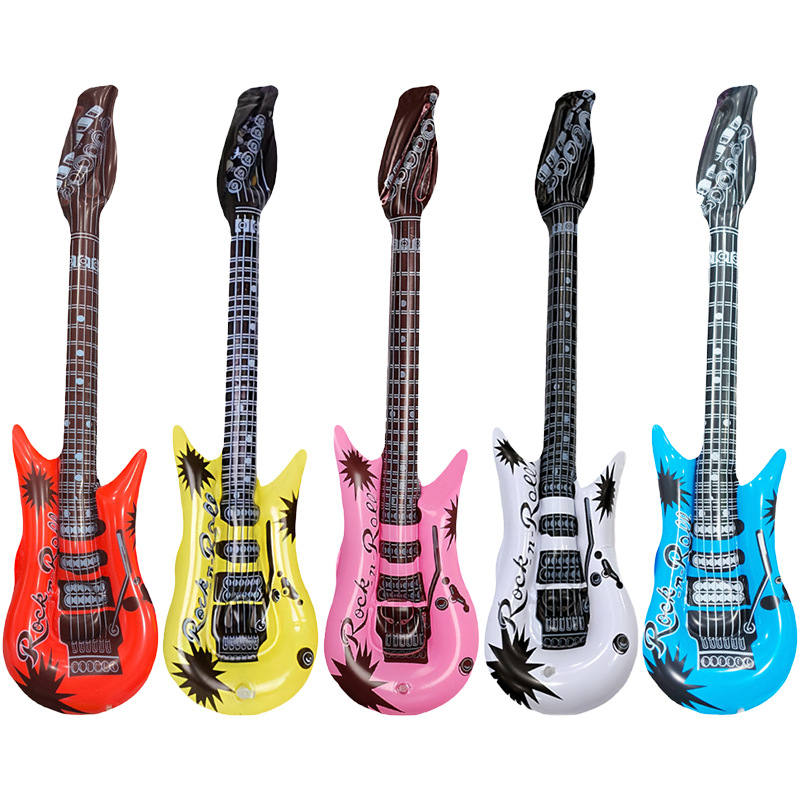 Cross-Border Party Stage Entertainment Environmentally Friendly Pvc Artificial Guitar Saxophone Props Kidsren's Inflatable Musical Instrument