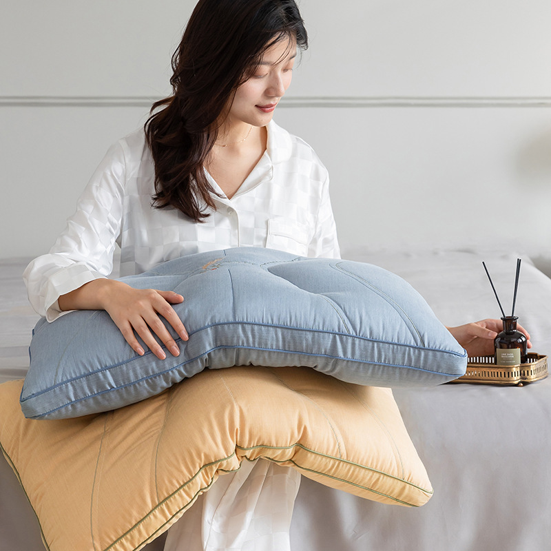 Dropshipping Pillow Core Factory Autumn and Winter New Ultra-Thin Neck Pillow Ginseng Maintenance Neck Pillow Low Pillow Internet Celebrity