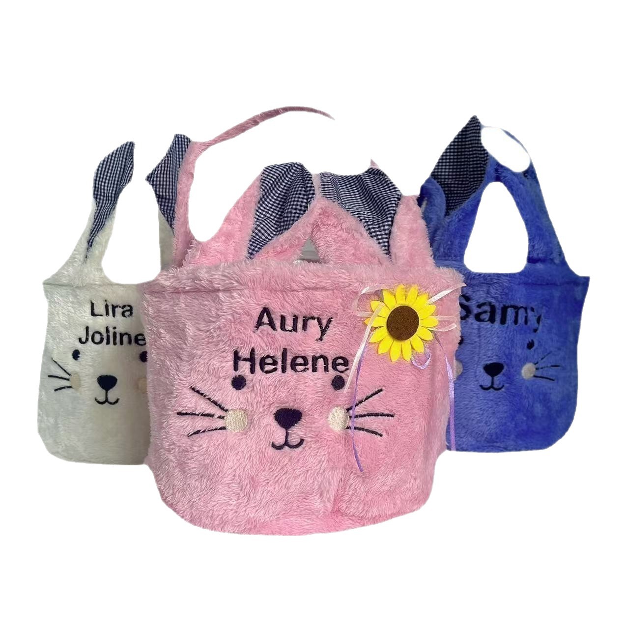 复活节毛绒手提袋带定制刺绣