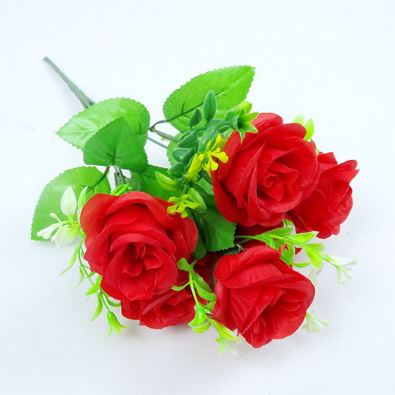 Factory Artificial Flower Wholesale Large Quantity Large Quantity Rose Living Room Home Decoration Silk Flower 6-Head Pomegranate Fake Flower Bouquet