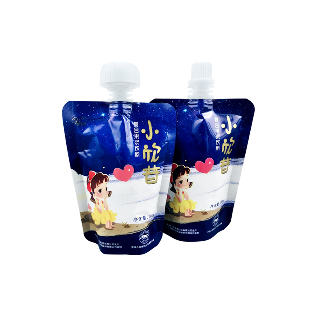 Food Grade Aluminum Foil Composite Special-Shaped Spout Bag 100ml Seasoning Ziplock Bag Juice Moisture-Proof Storage Storage