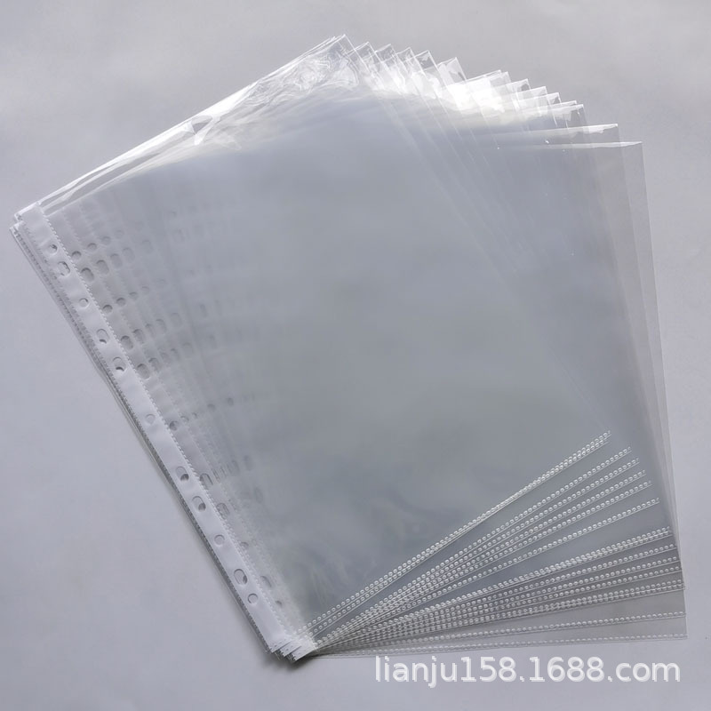 11-hole white strip bag protective cover A4 loose-leaf core environmental protection sheet protector supply