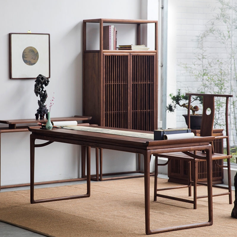 New Chinese Style Desk, Old Elm Calligraphy Table, Real Brush Writing Desk, Old-Fashioned Zen Simple Office Light Luxury Desk Wholesale