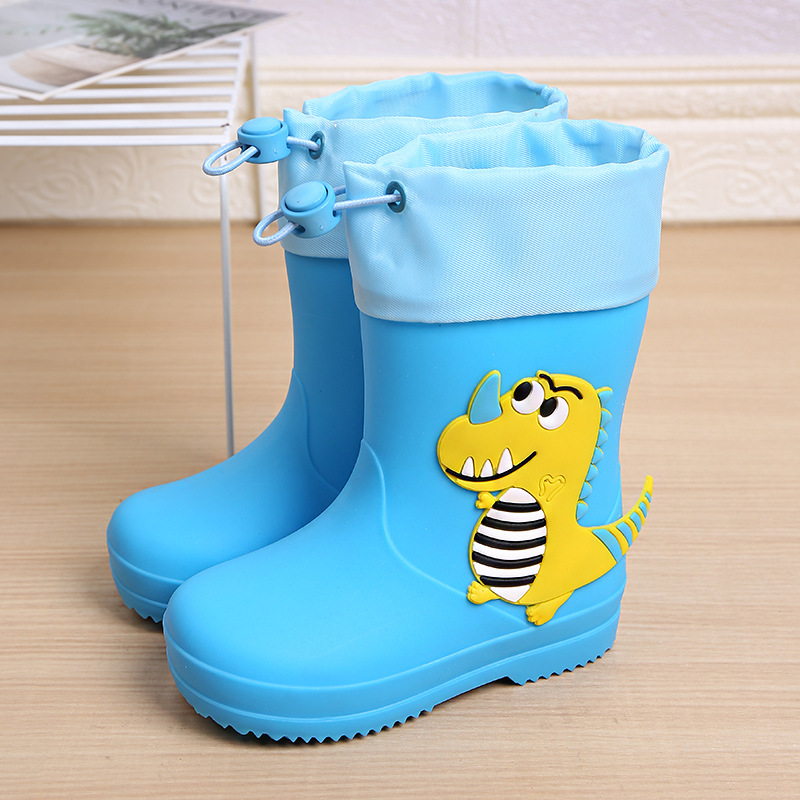 Children's Rain Boots Cute Cartoon Boys and Girls Kindergarten Baby Waterproof Shoe Covers Shoes Medium and Large Kidsren Non-Slip Rain Boots Rubber Shoes