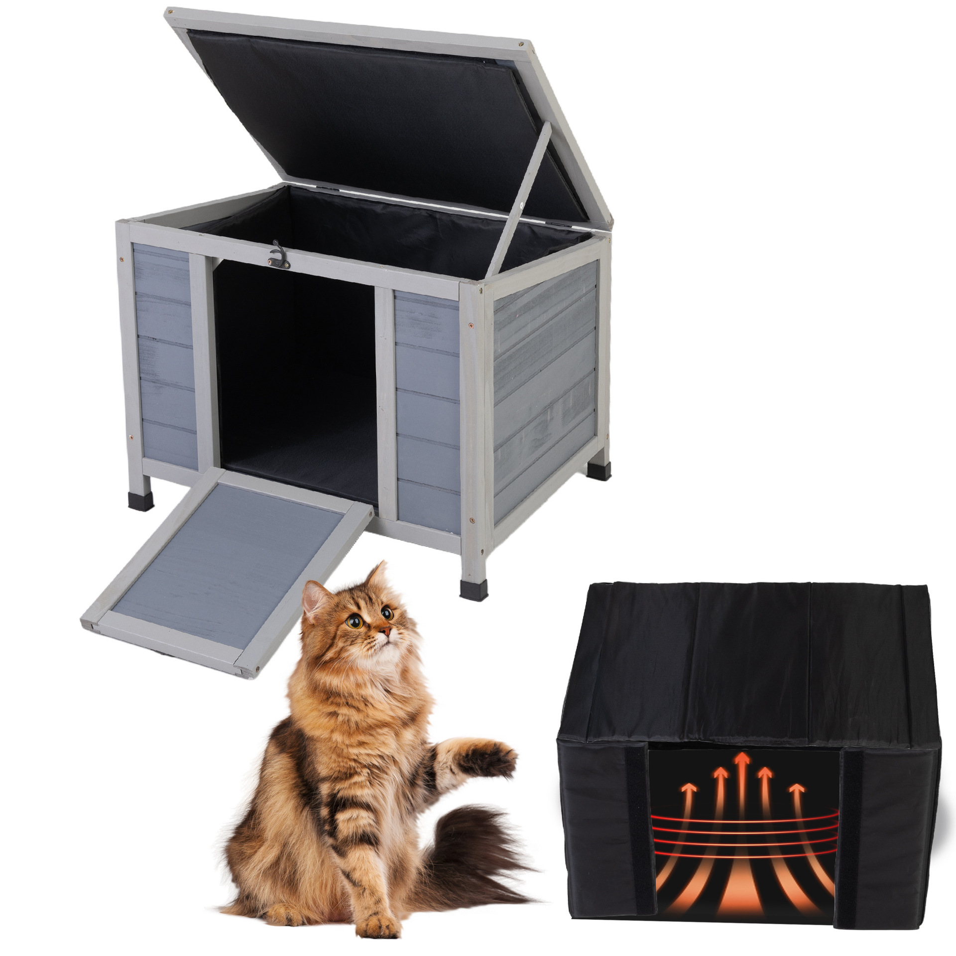 2025 новый кросс-бордерный деревянный домик для кошек 24 дюйма, для мелких животных