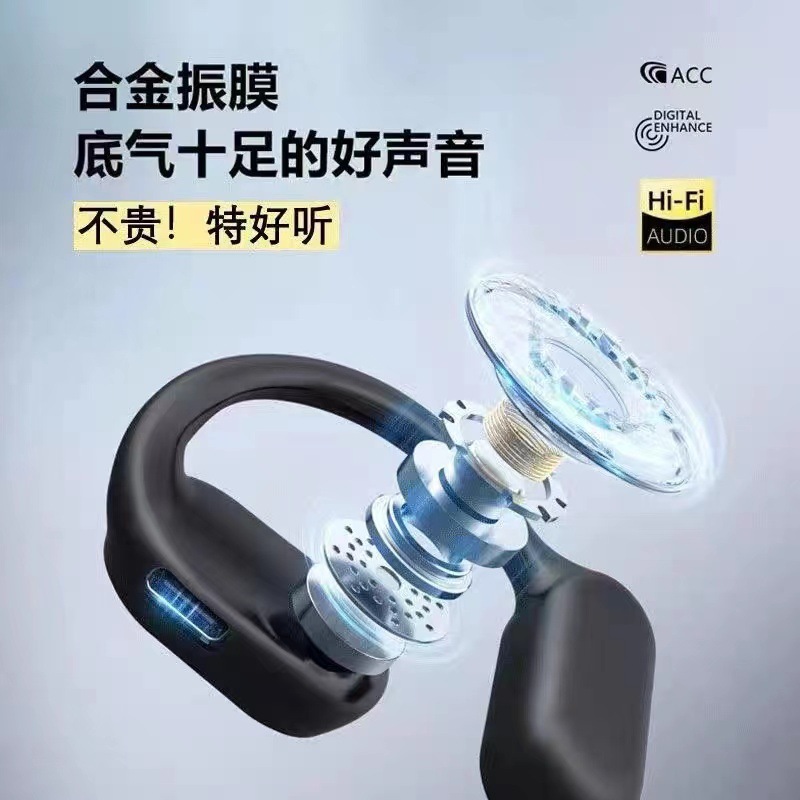 Ear-hanging wireless Bluetooth headset does not enter the ear-hanging open one-sided long-term wearing painless sports life long