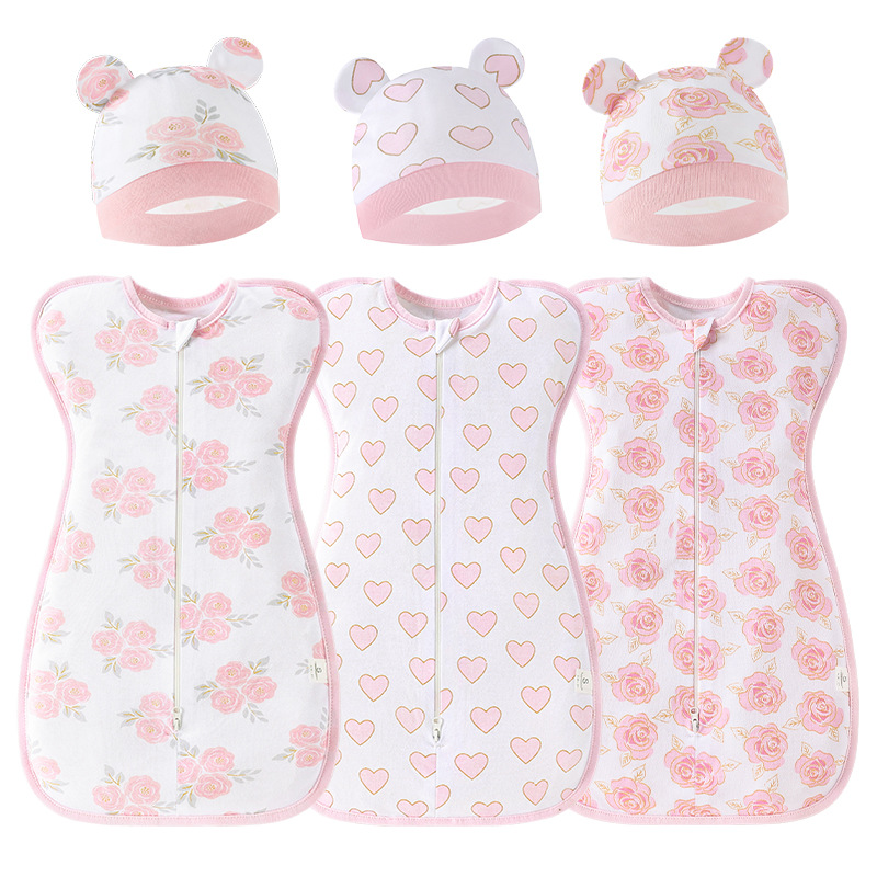 Outer membrane European and American newborn anti-startling swaddling baby surrender sleeping bag baby raise hand swaddling towel pajamas