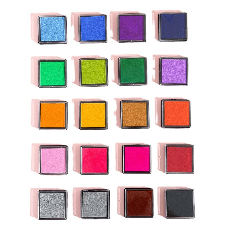 4X4Cm Kidsren's Educational Finger Painting Colorful Ink Pad DIY Finger Painting Ink Pad Ink Pad 20 Colorfuls Cross-Border Hot Style