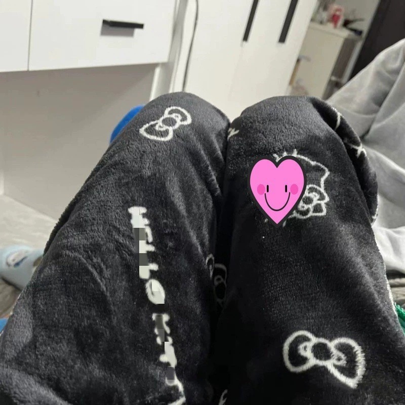 Foreign Trade Amazon Cartoon Cat Christmas fleece-lined Pajama Pants Women's Casual Fall/Winter Flannel Pants Home Wear