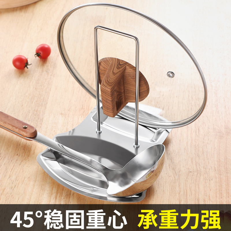 Stainless Steel Pot Lid Rack Household Kitchen Storage Rack Pot Rack Pot Lid Storage Tray Spoon Rack Countertop Storage Rack Drain Tray
