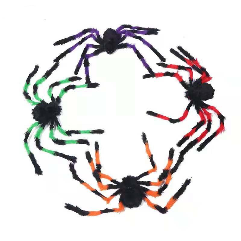 Halloween plush toy spider bar haunted house decoration props ghost festival spoof trick toy simulation big spider