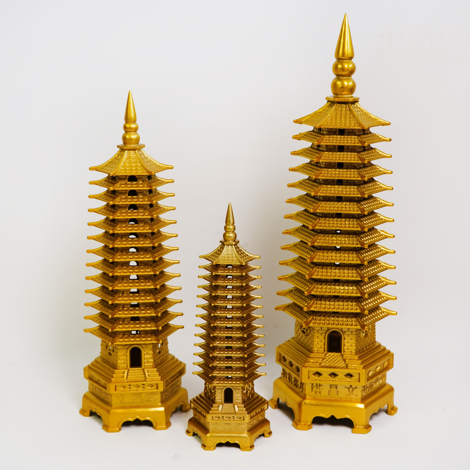 Manufacturer's Ready-Made Copper Wenchang Tower Nine-Story and Thirteen-Story Copper Tower Home Furnishings and Crafts Copper Wenchang Tower Wholesale