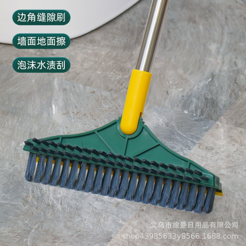 Bathroom Floor Brush Four-In-One Floor Seam Brush Pointed Floor Brush Bathroom Toilet Household Long-Handled Hard-Bristled Brush